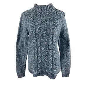Lands' End Heathered Blue Turtleneck Sweater